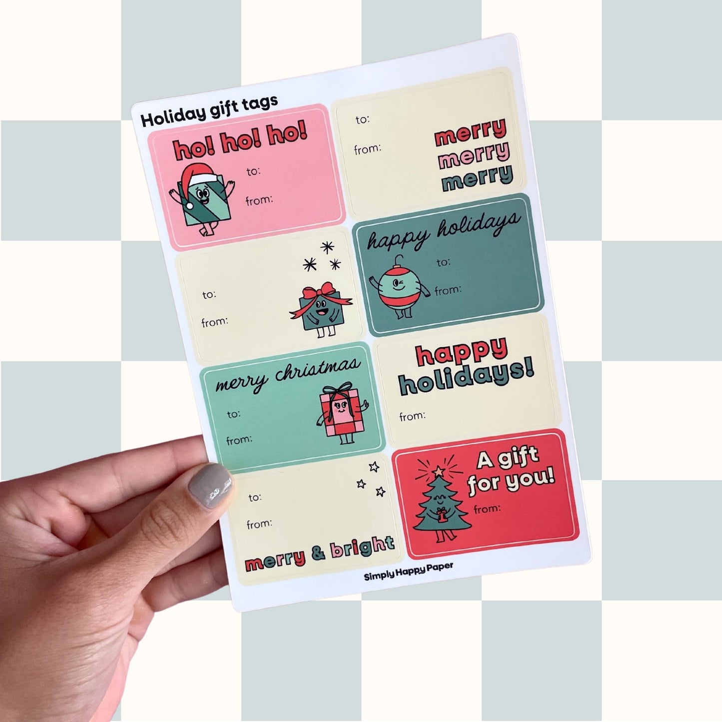 Christmas Gift Tag Stickers Simply Happy Paper