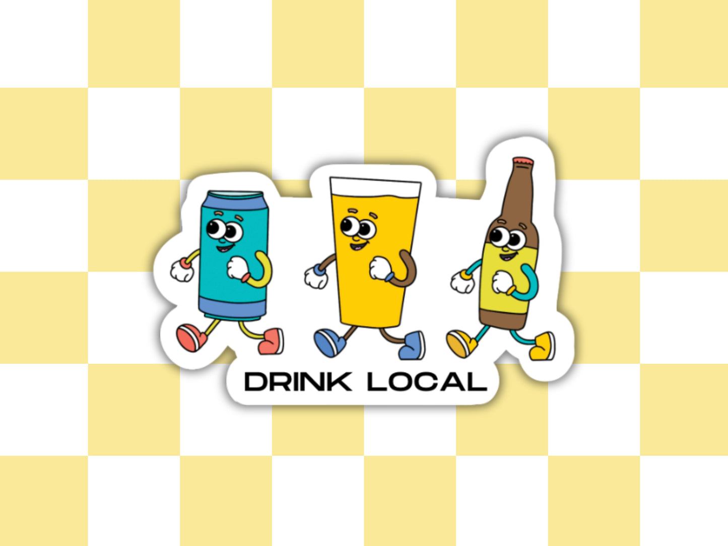 Drink Local Craft Beer Sticker Simply Happy Paper