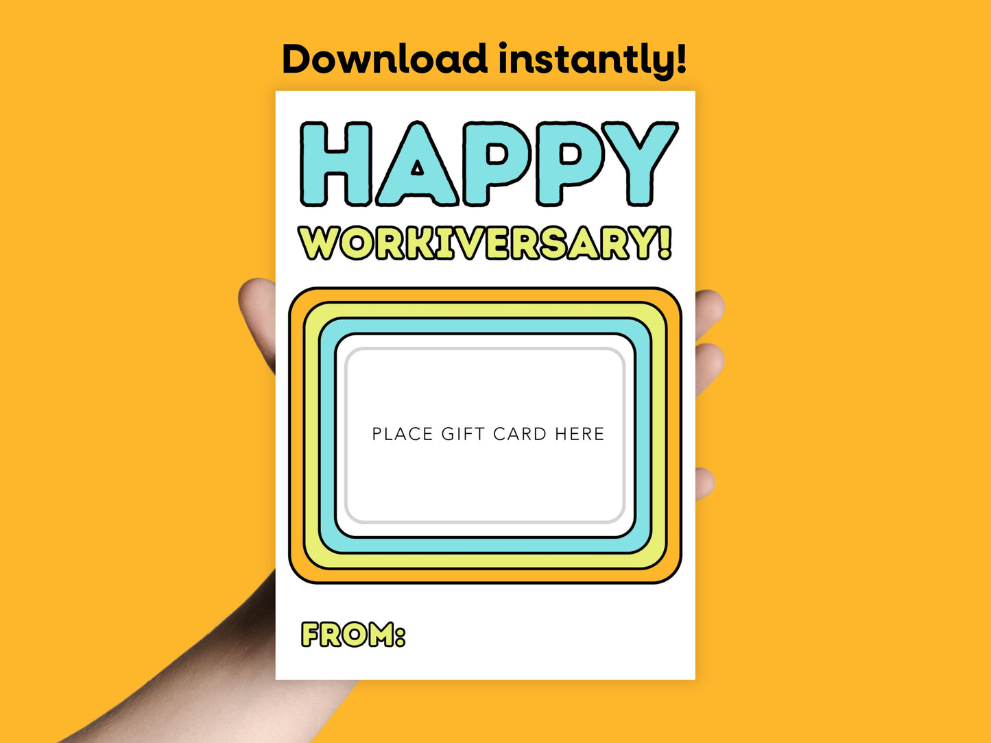 DIGITAL Happy Workiversary Gift Card Holder