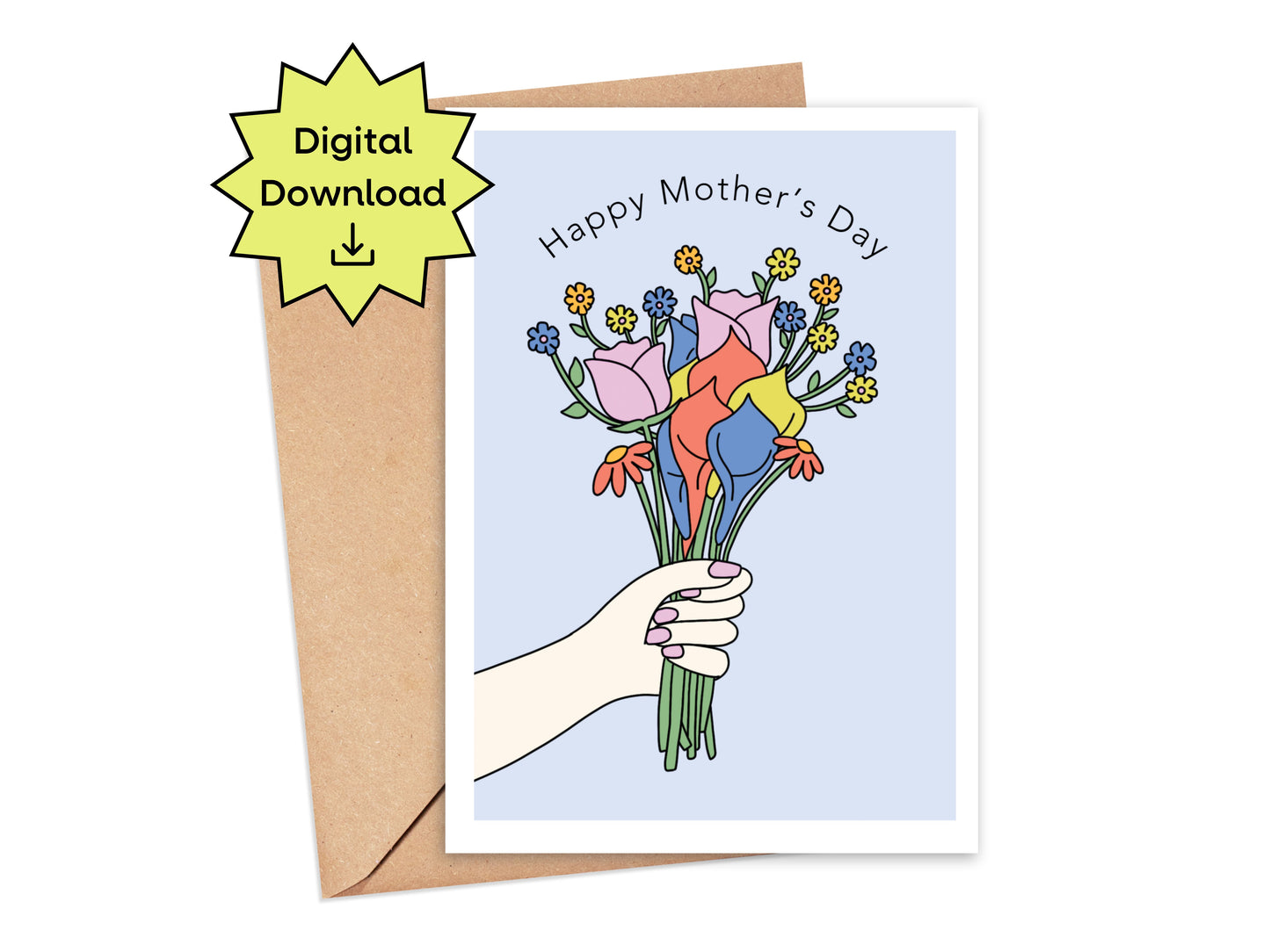 DIGITAL Happy Mother's Day Flower Bouquet Card