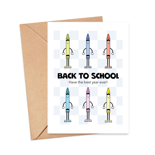 Back to School Crayons Card Simply Happy Paper