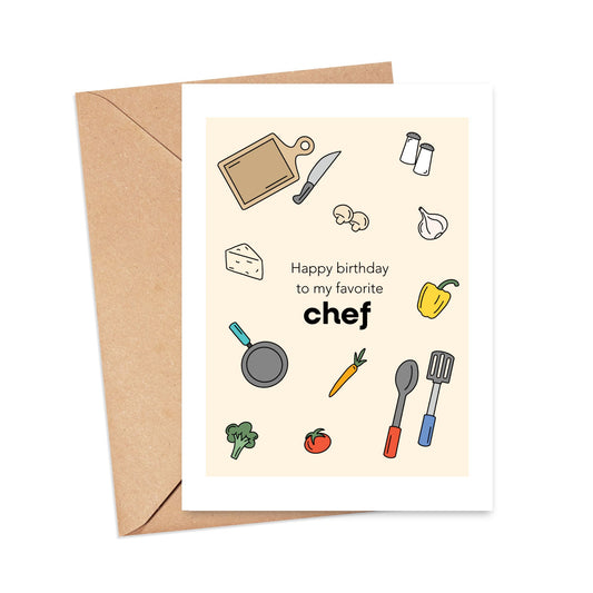 Happy Birthday to My Favorite Chef Card Simply Happy Paper