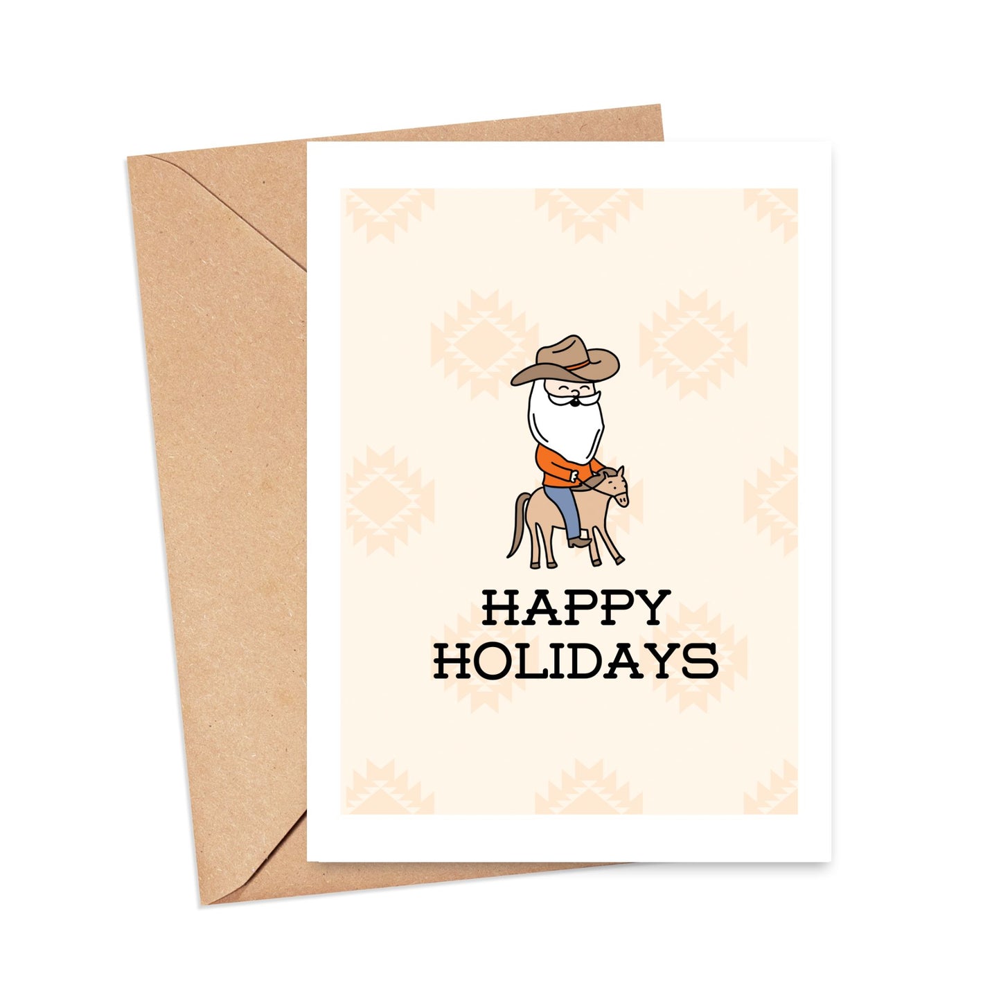 Happy Holidays Cowboy Santa Card Simply Happy Paper