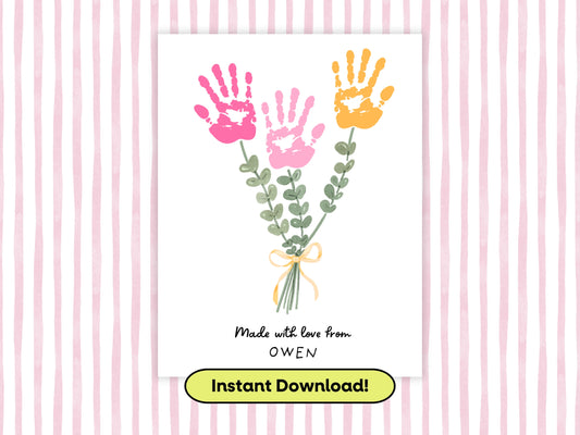 DIGITAL Flower Bouquet Handprint Art