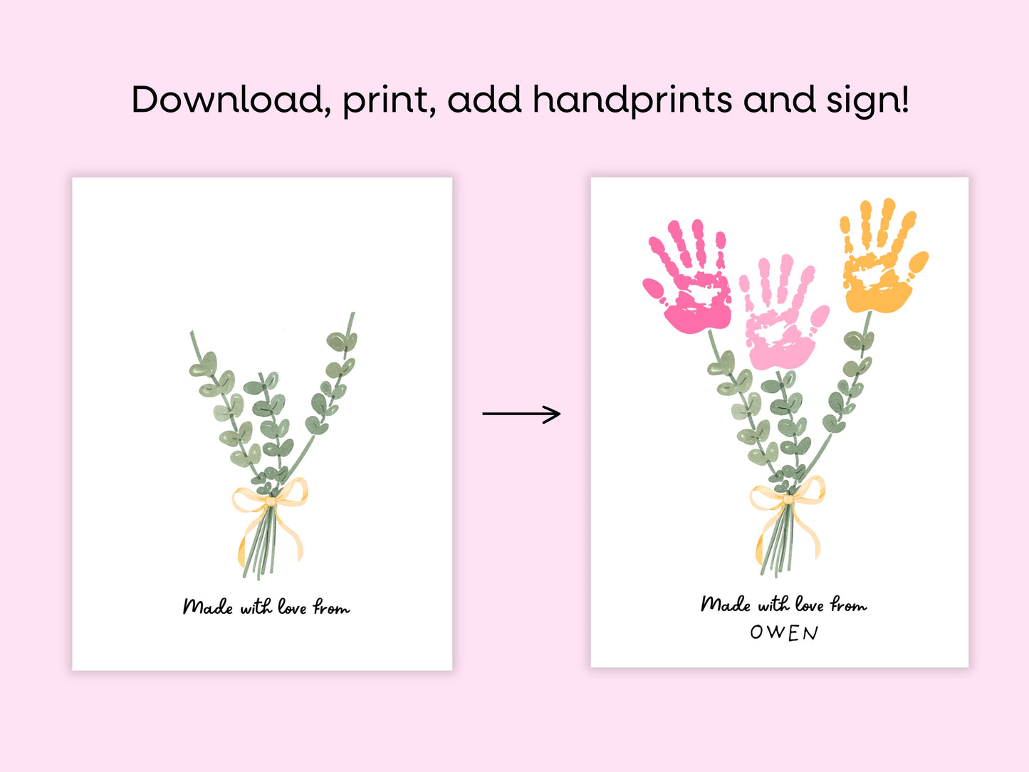 DIGITAL Flower Bouquet Handprint Art