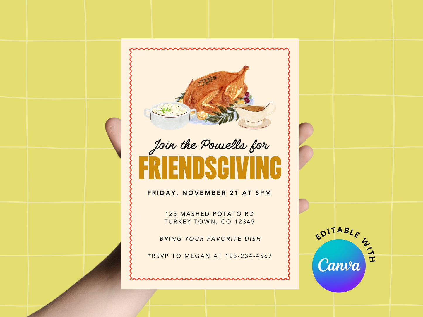 DIGITAL Friendsgiving Invitation Simply Happy Paper