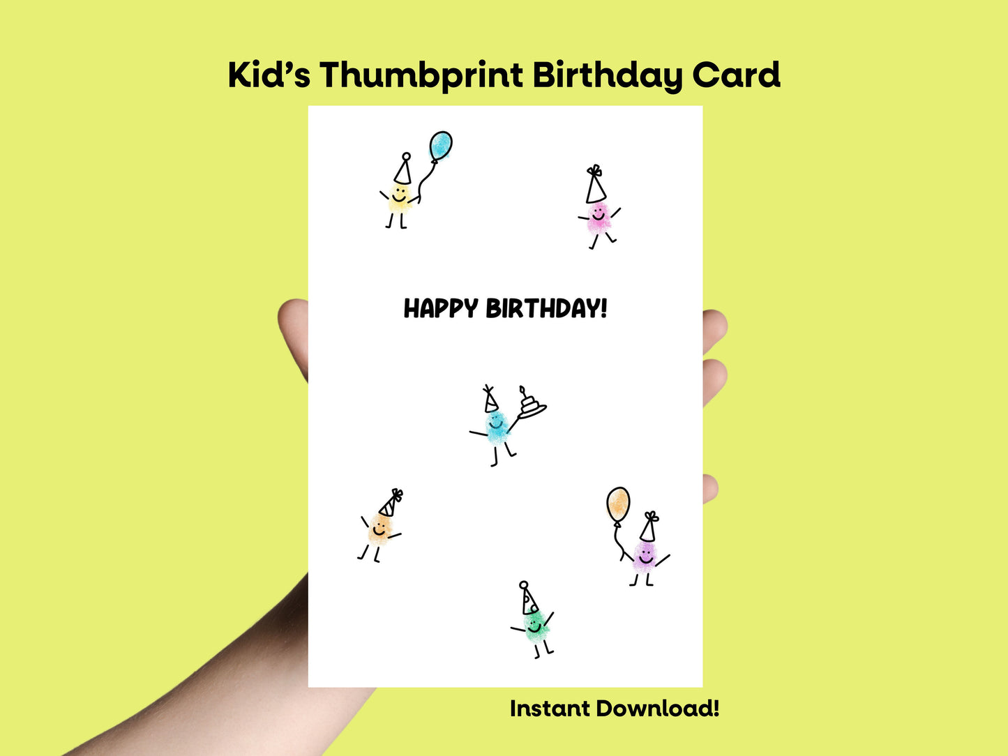 DIGITAL Happy Father's Day Golf Thumbprint Art Card