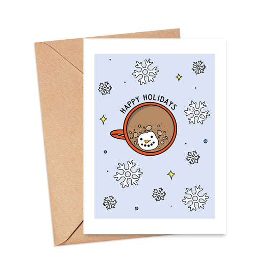 Happy Holidays Snowman Mug Card Simply Happy Paper