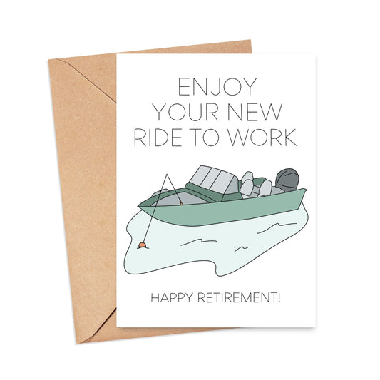 Enjoy Your New Ride to Work Fishing Retirement Card Simply Happy Cards