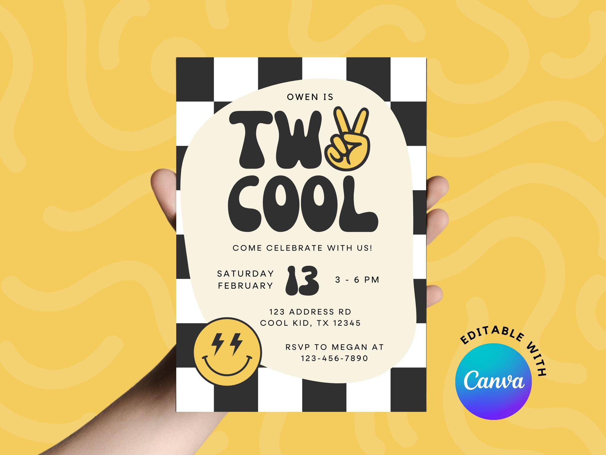 DIGITAL Two Cool Birthday Party Invitation Simply Happy Paper