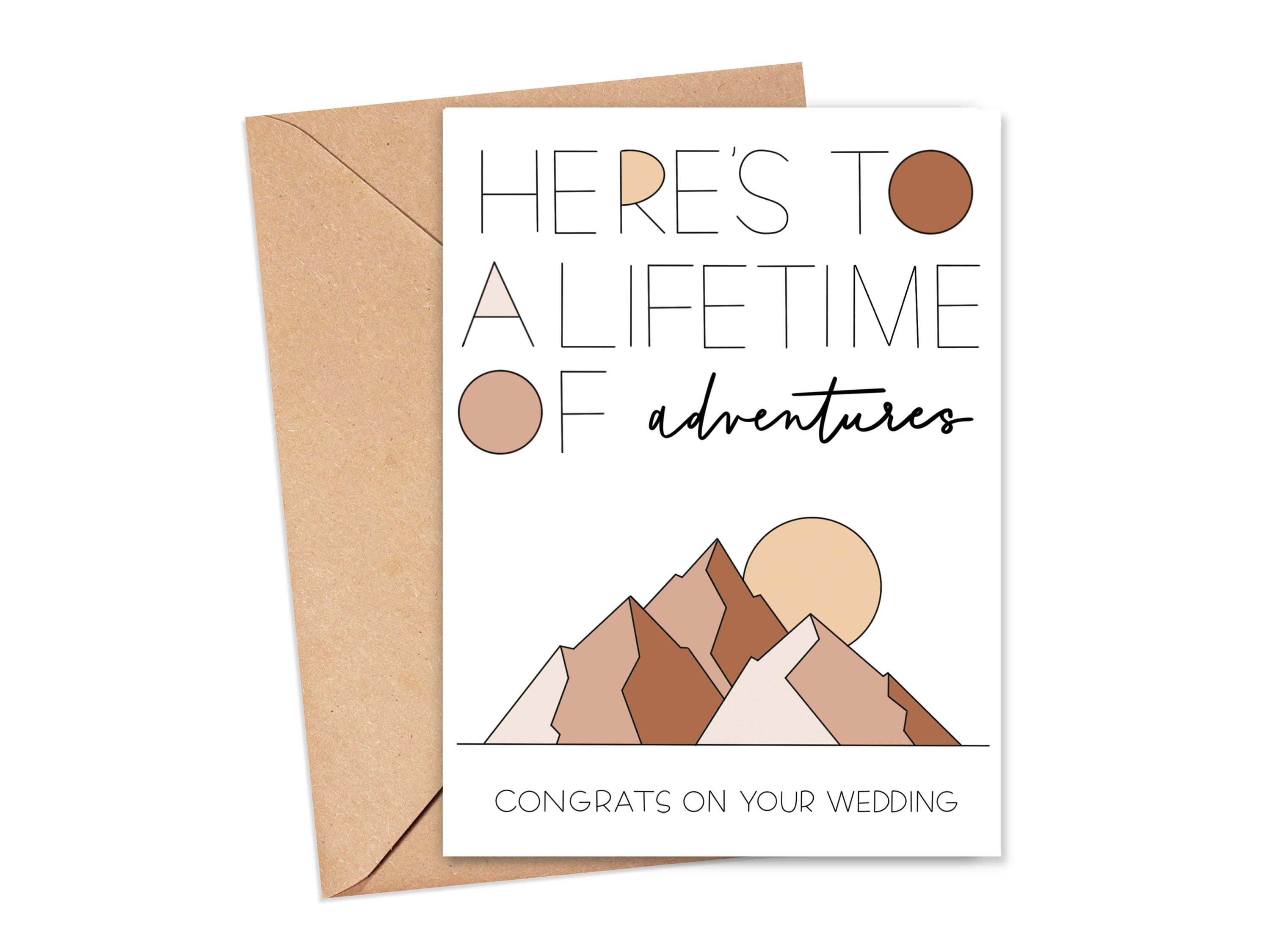 Here's to a Lifetime of Adventures Wedding Card – Simply Happy Paper