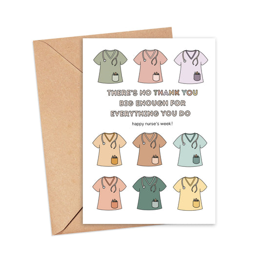 No Thank You Big Enough Nurse Thank You Card Simply Happy Cards